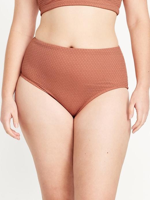 High-Waisted Crochet Bikini Swim Bottoms Product Image