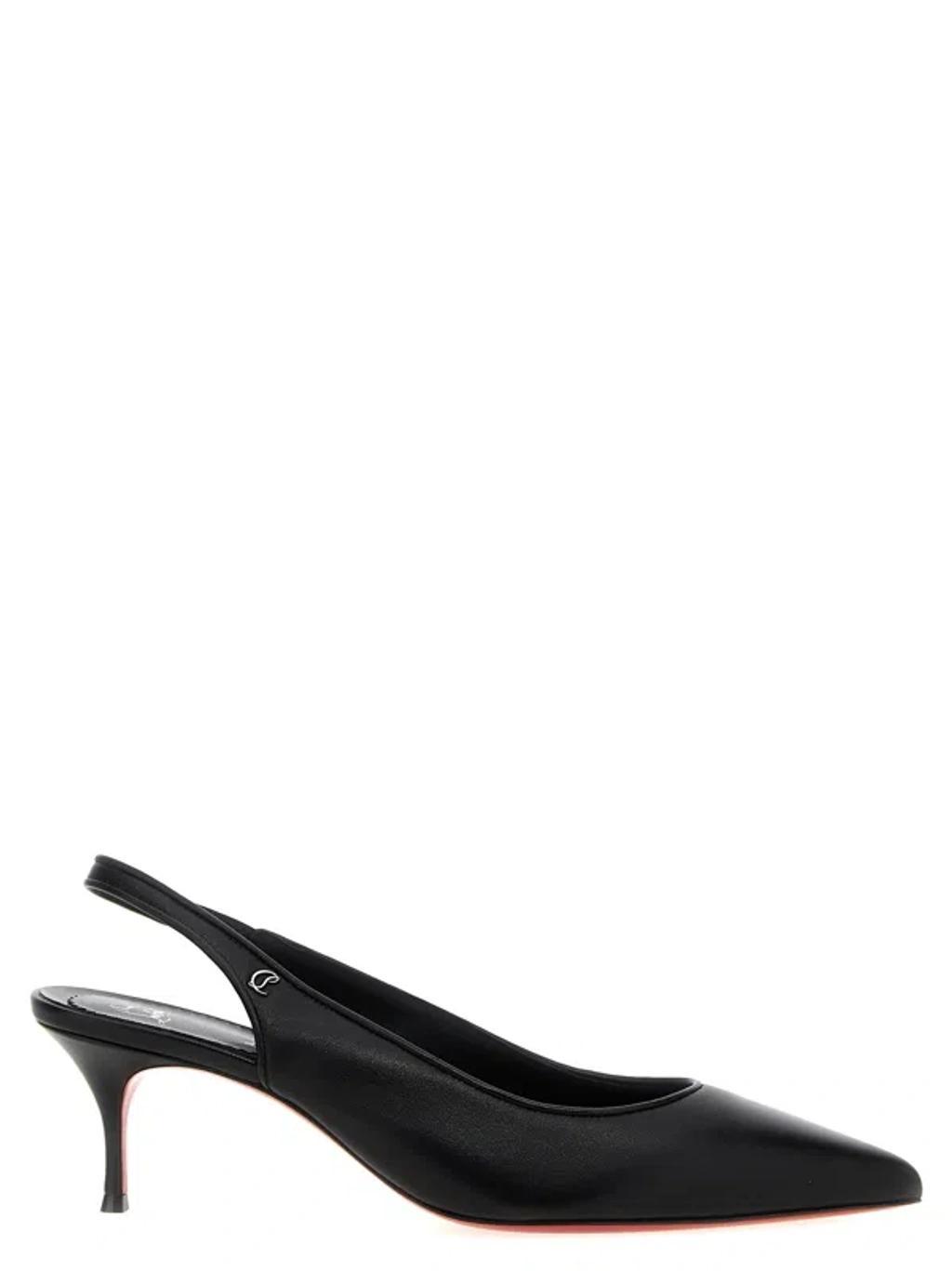 CHRISTIAN LOUBOUTIN Womens Black Sporty Kate Sling 55 Leather Heeled Courts Product Image