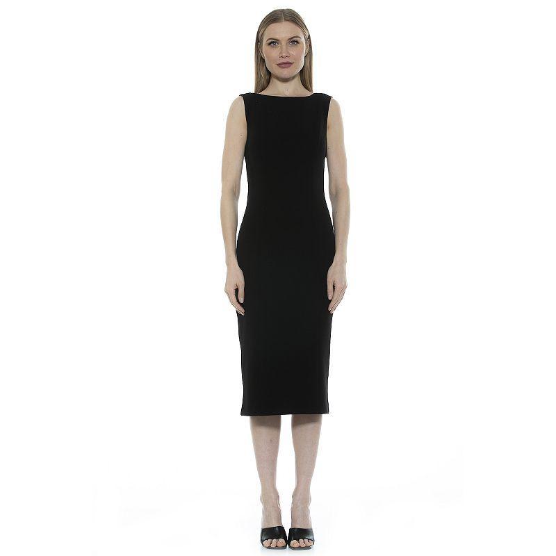 Womens ALEXIA ADMOR Penny Open Back Midi Sheath Dress Product Image