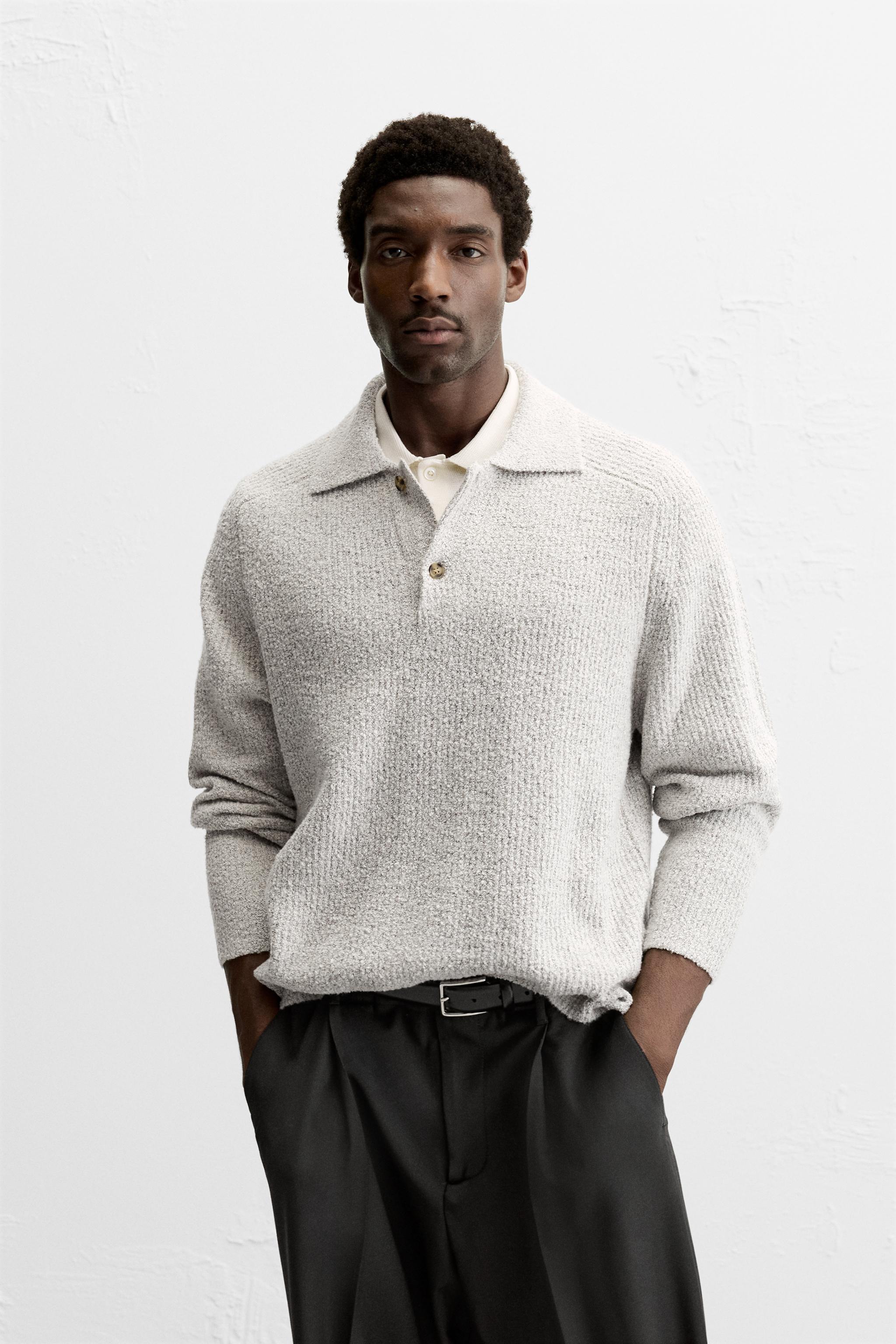 TEXTURED BOUCLÉ POLO SHIRT Product Image