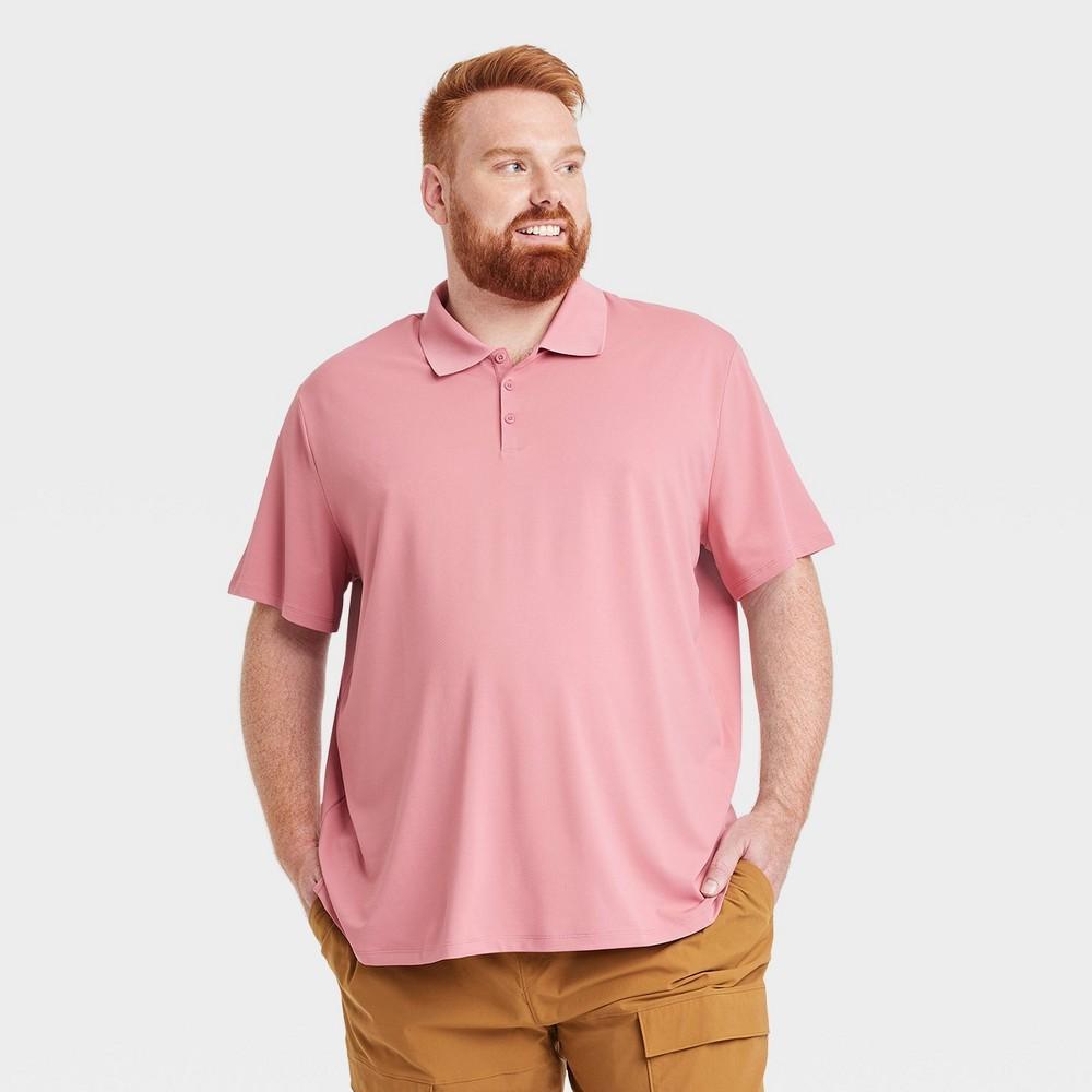 Mens Big & Tall Textured Polo Shirt - All in Motion Rose Red 2XL Product Image