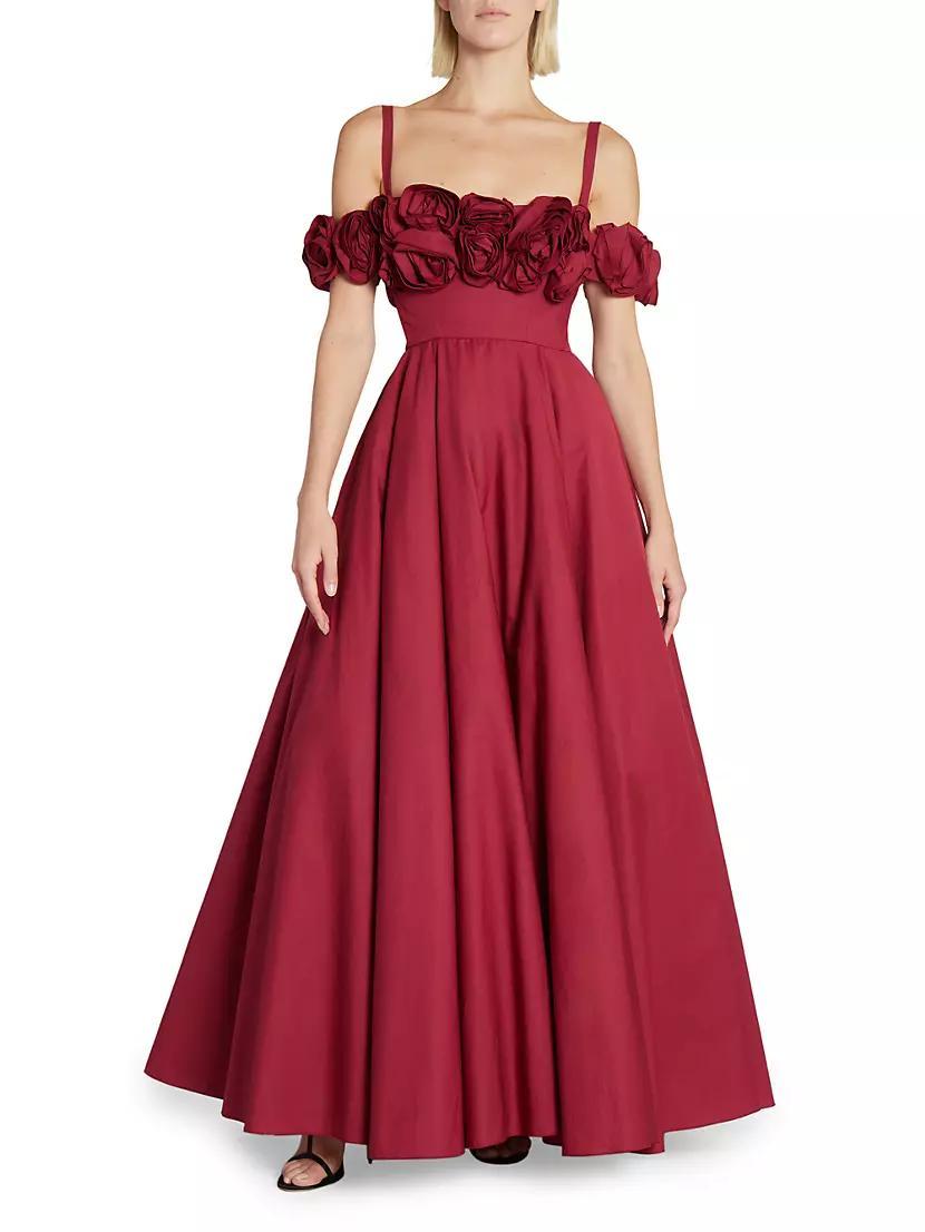 Cotton Rosette Fit & Flare Gown Product Image