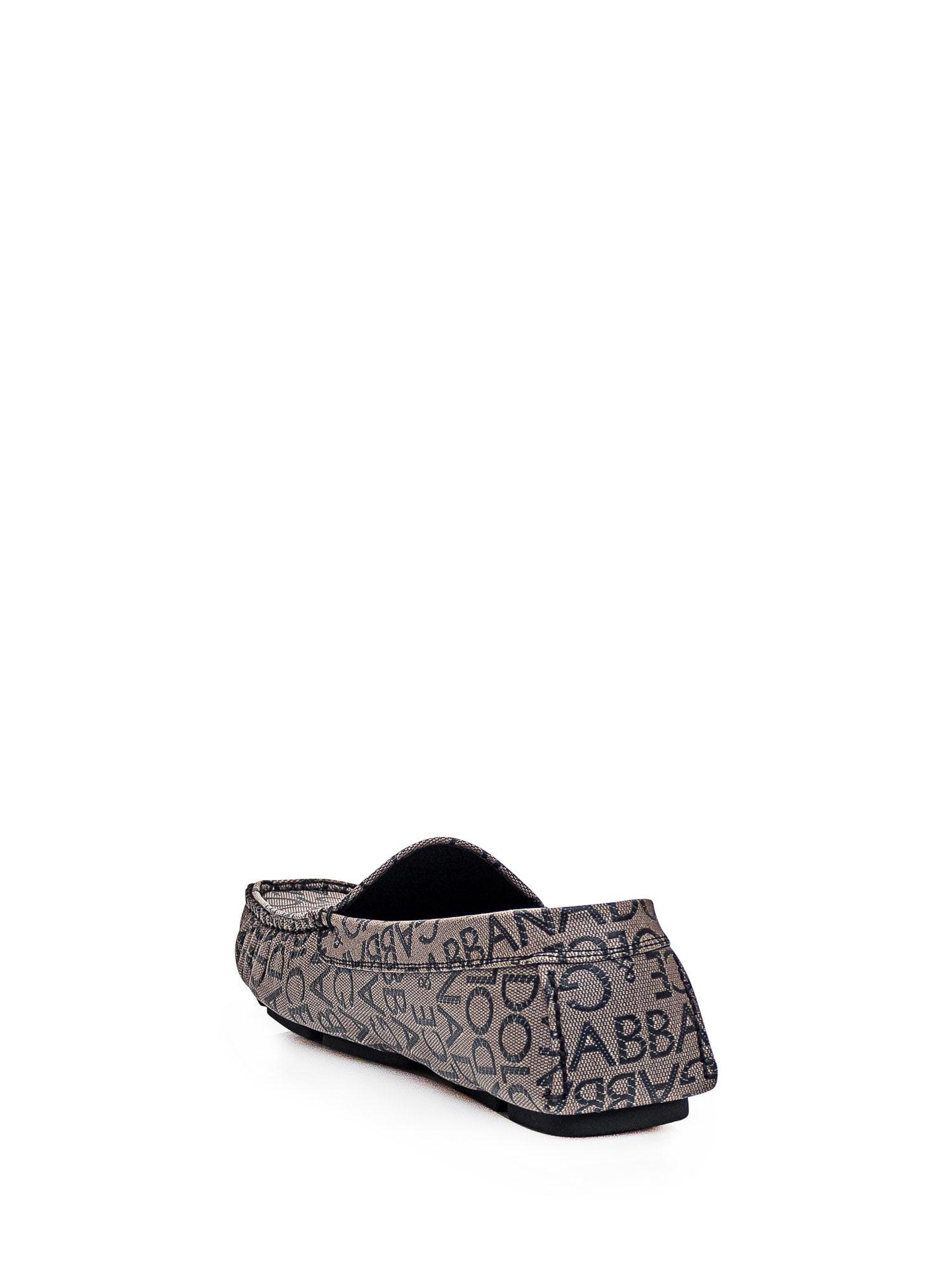 Plaque-detail Logo-jacquard Loafers In Grey Product Image