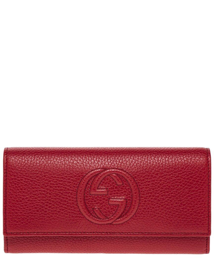 Soho Leather Continental Wallet In Red Product Image