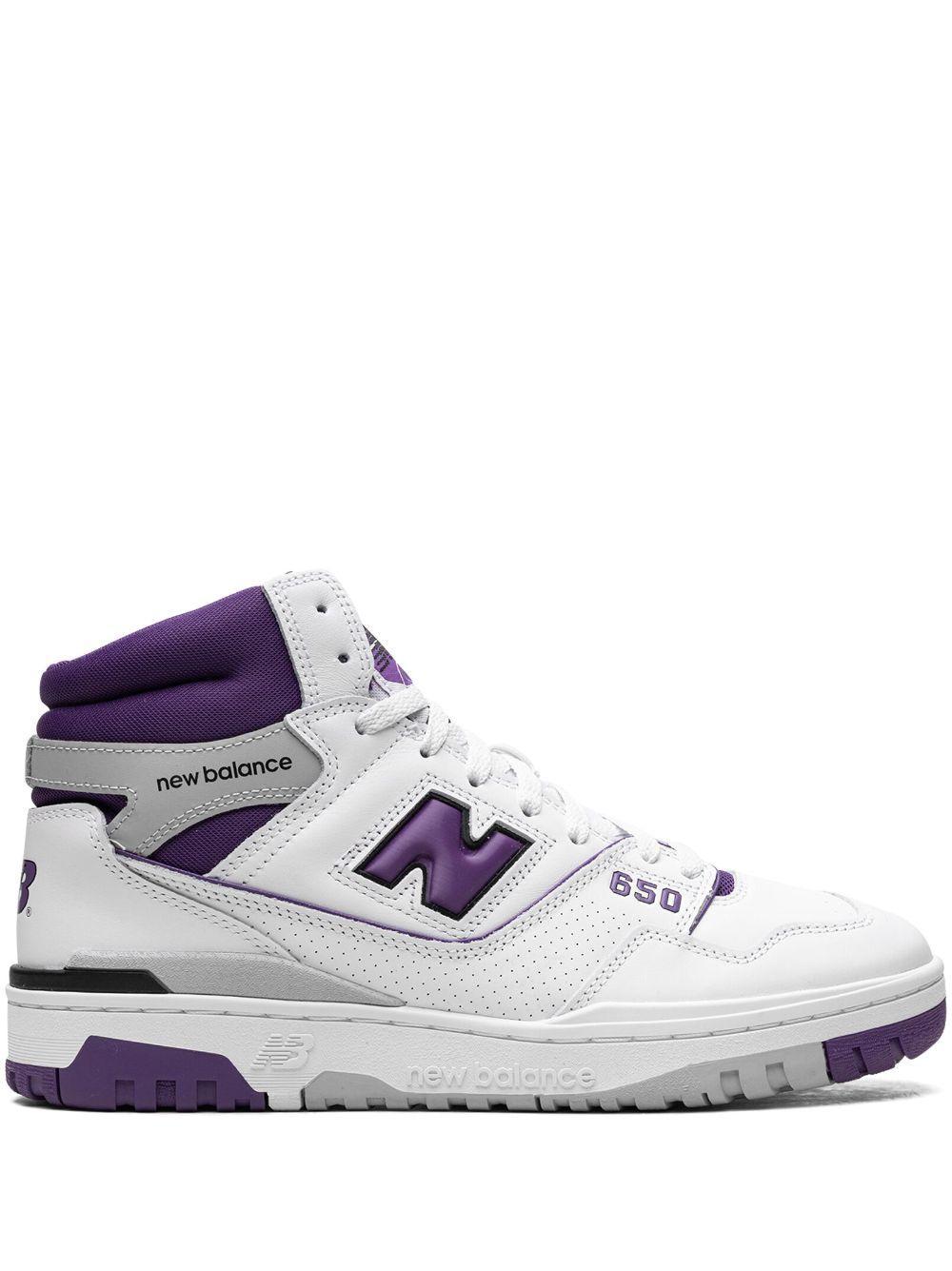 NEW BALANCE 650 High Top Sneakers In White/purple Product Image