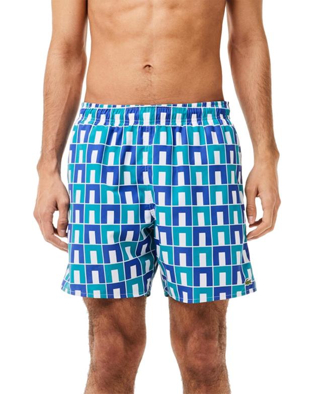 Lacoste Mens Abstract-Print Quick-Dry 6 Swim Trunks Product Image