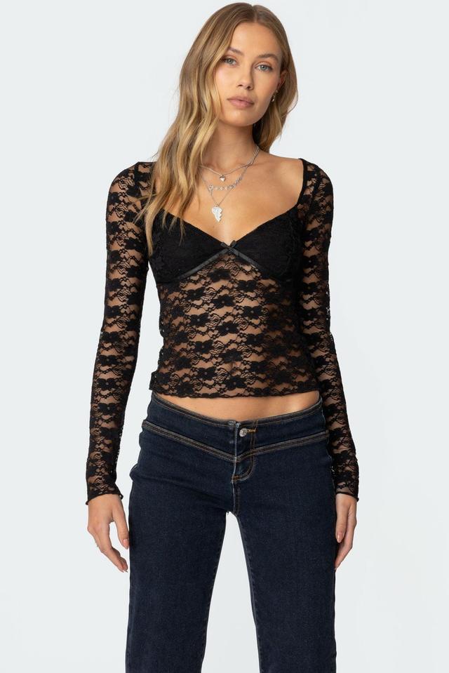 Mykonos Sheer Lace Top Product Image