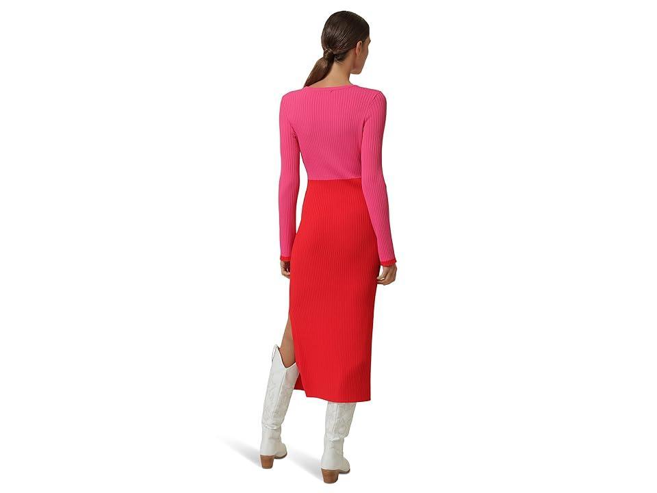 line and dot Frankie Dress Red) Women's Clothing Product Image