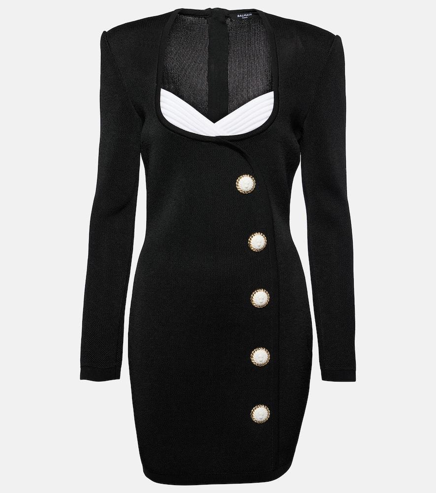 BALMAIN Women's Embellished Crãªpe Minidress In Black Product Image