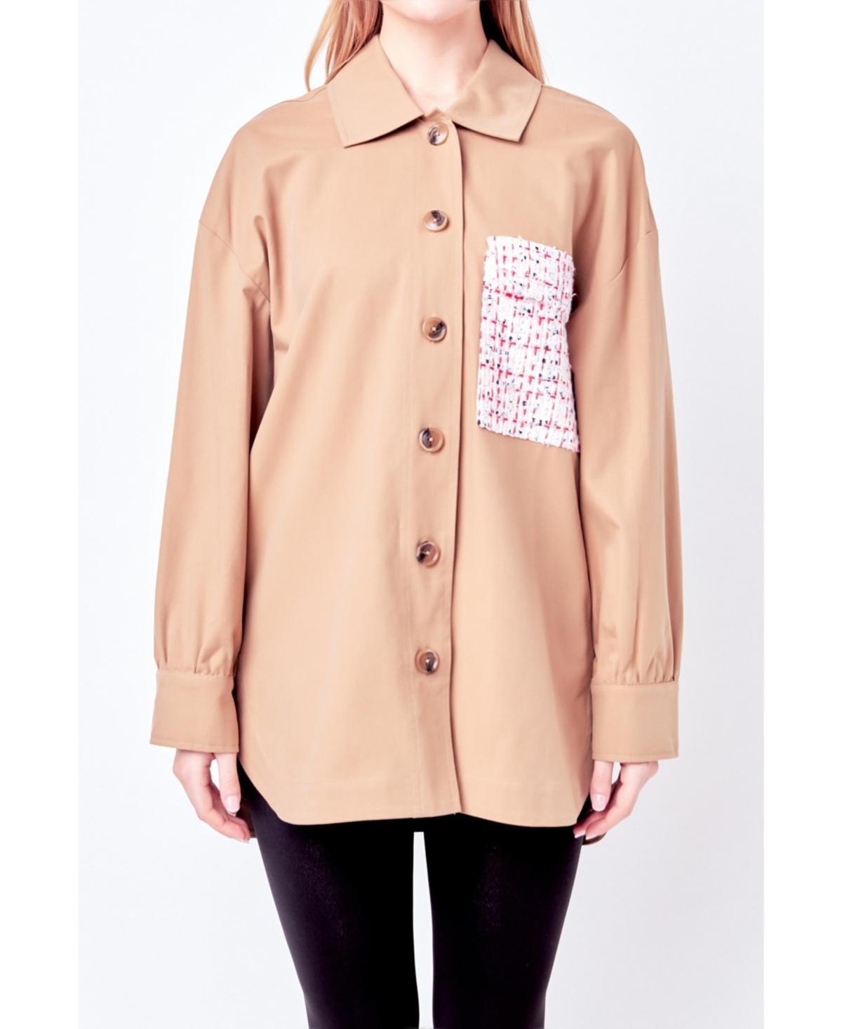 Womens Cotton Twill Shirt Jacket Product Image