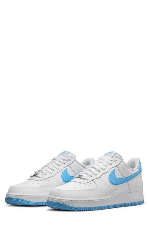 NIKE Air Force 1 '07 Sneaker In White/aquarius Blue/white Product Image