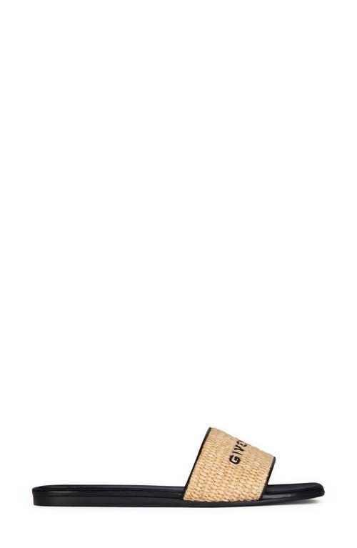 Givenchy Logo Raffia Flat Slide Sandal Product Image