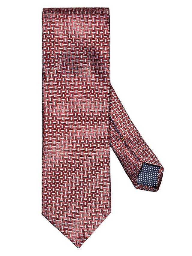 Mens Geometric Woven Silk Tie Product Image