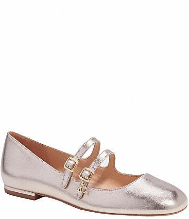 COACH Whitley Leather Double Strap Mary Jane Flats Product Image