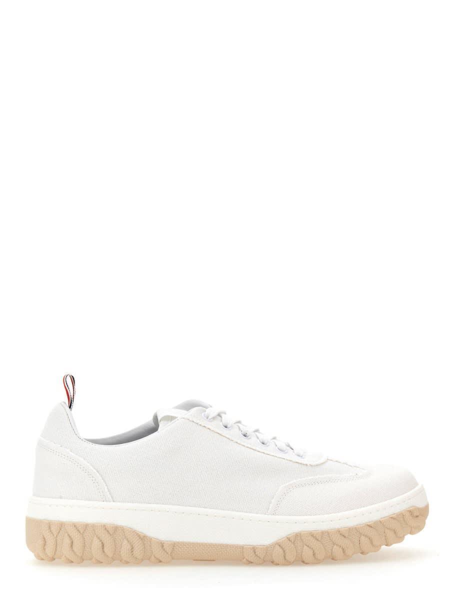 THOM BROWNE Cotton Canvas Sneaker In White product image