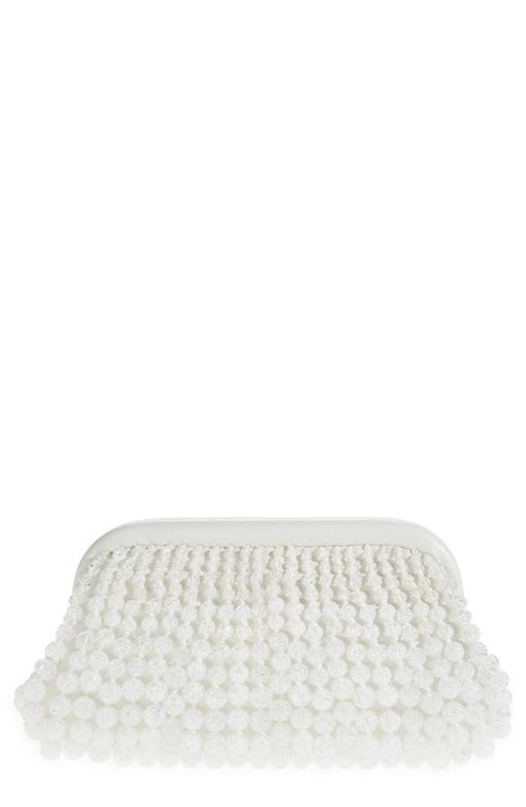 CULT GAIA Nia Embellished Leather Clutch In Clear Product Image