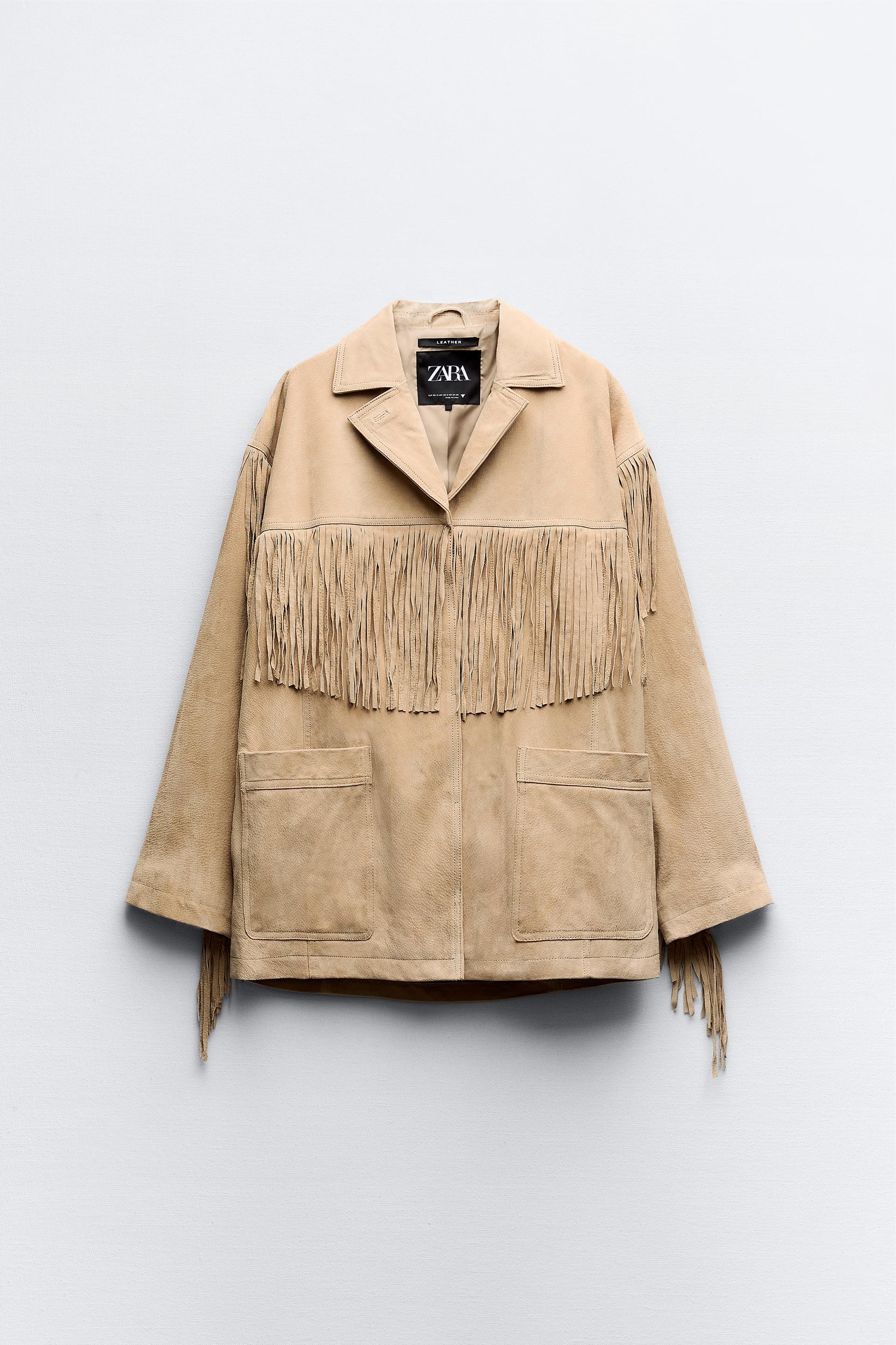 FRINGED LEATHER JACKET Product Image