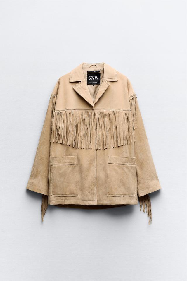 FRINGED LEATHER JACKET Product Image