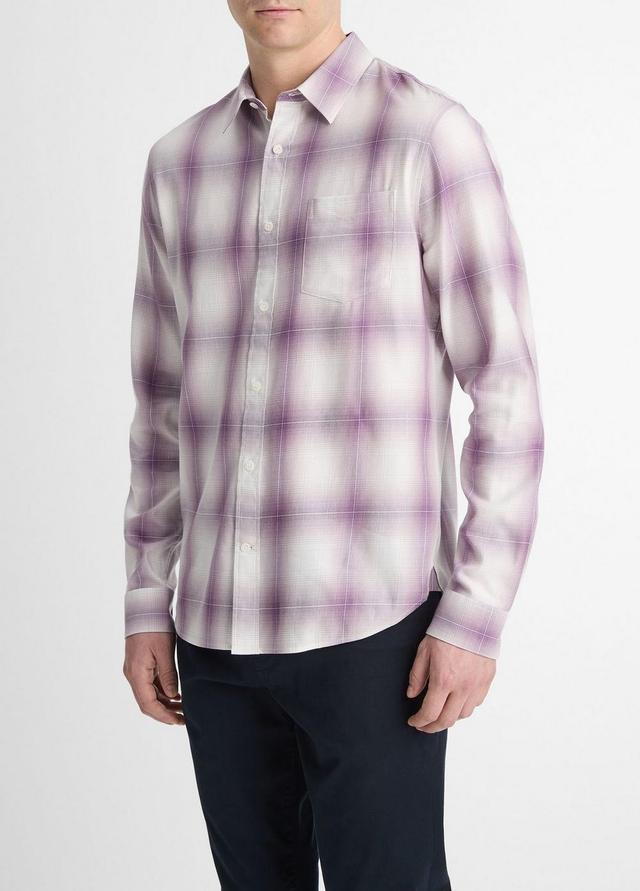 Mirage Plaid Cotton-Blend Long-Sleeve Shirt Product Image