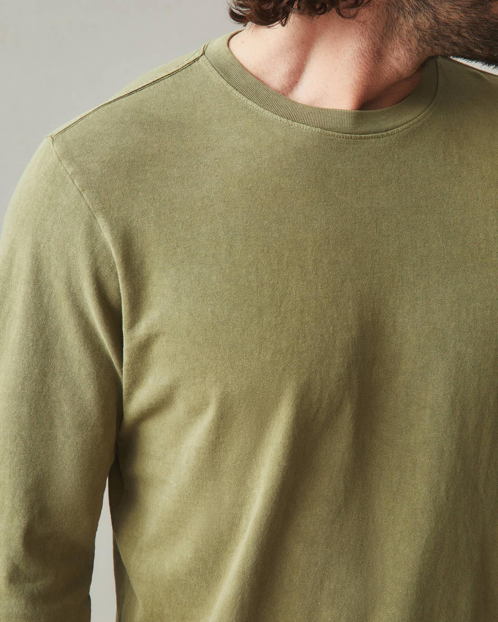 Vintage Crew Long Sleeve Tee - Washed Capulet Olive Male Product Image