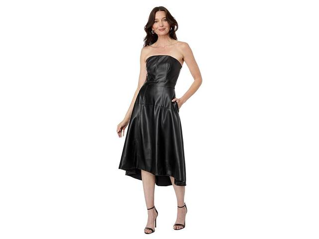 Womens Dawn Faux Leather Bustier Midi-Dress Product Image