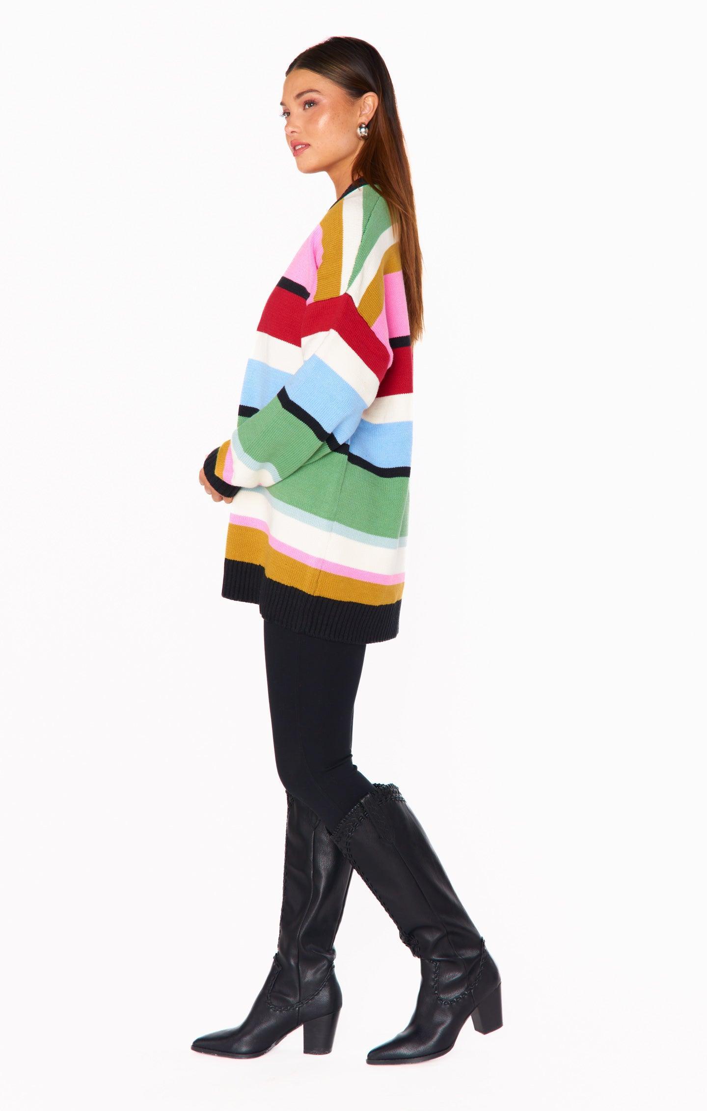 Ember Tunic Sweater ~ Multi Stripe Knit Product Image