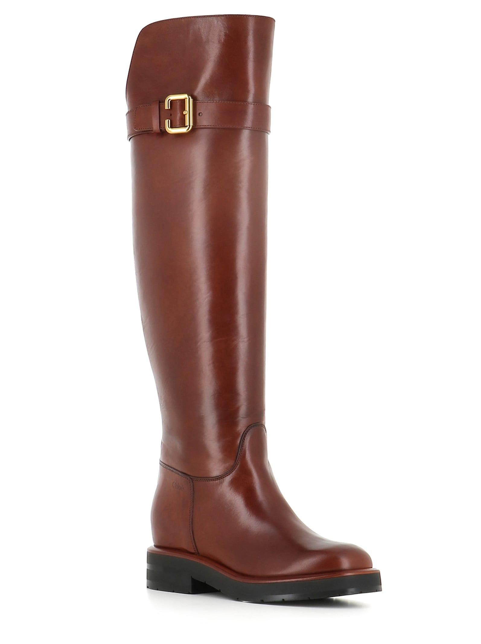 Coddington Leather Over-the-knee Riding Boots In Brown Product Image