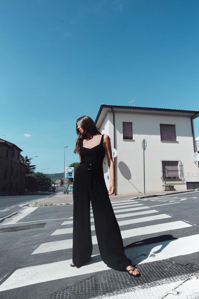 WIDE JUMPSUIT WITH BELT Product Image