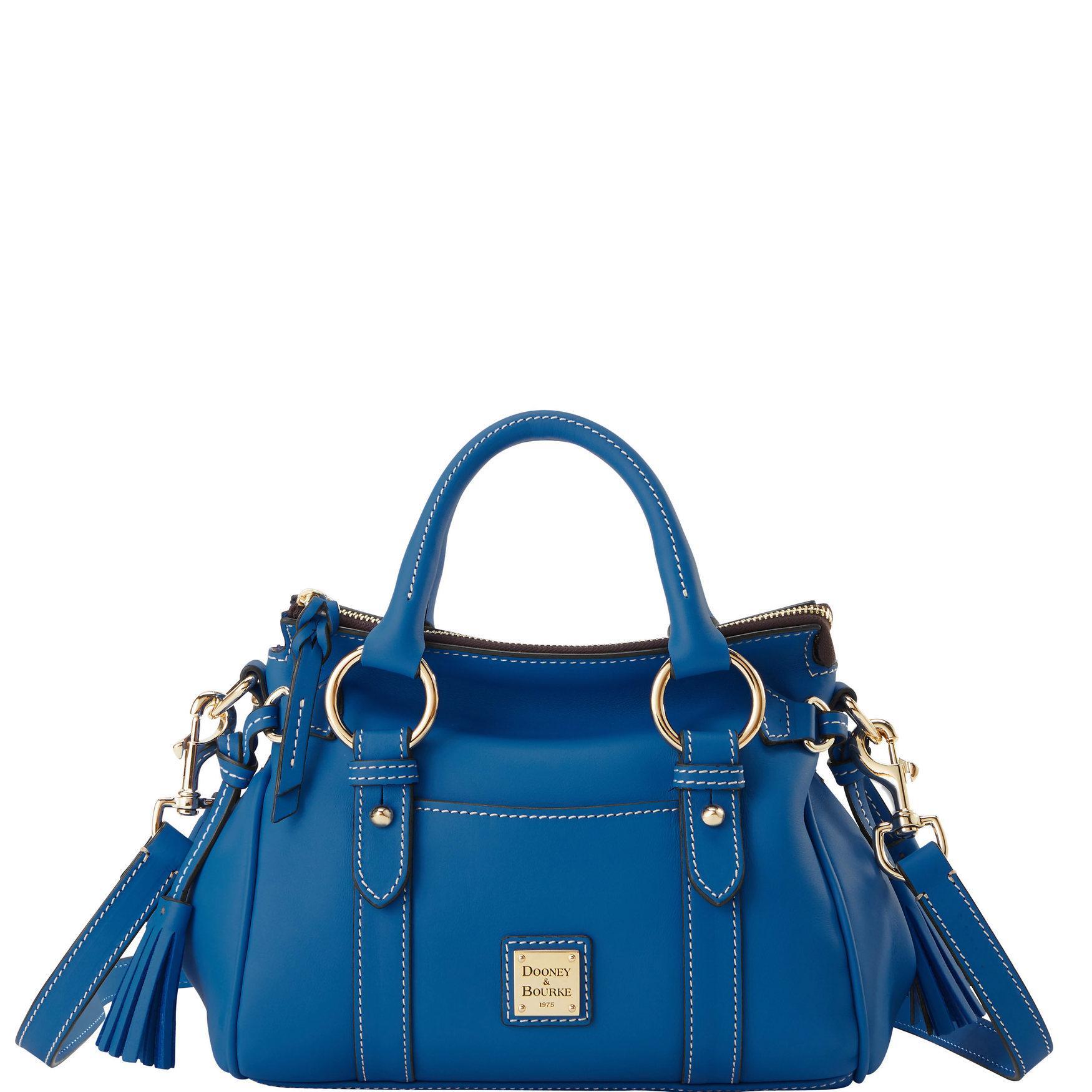 Dooney & Bourke Womens Penrose 2 Leather Satchel With Pocket Bag in Blue Product Image