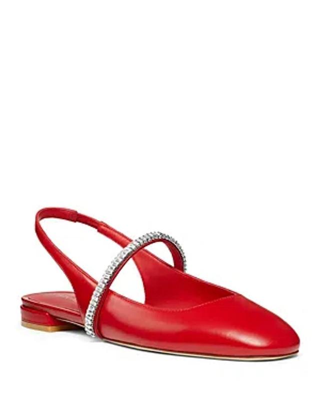 STUART WEITZMAN Stefanie Leather Slingback Ballerina Flats In Cherry Product Image