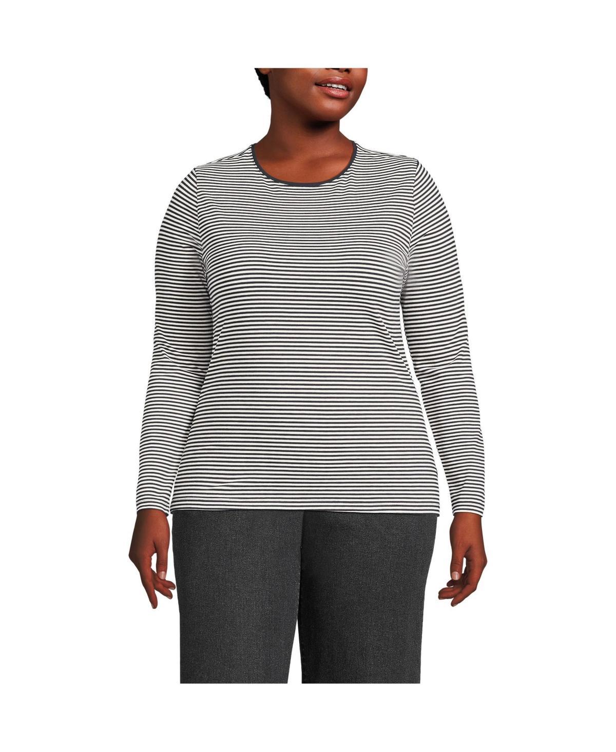 Lands End Plus Size Long Sleeve Lightweight Jersey Crew Neck Top Product Image