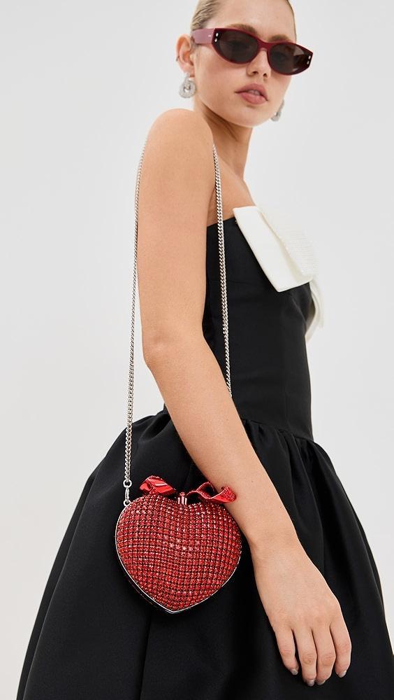 Self Portrait Red Crystal Heart Clutch | Shopbop Product Image