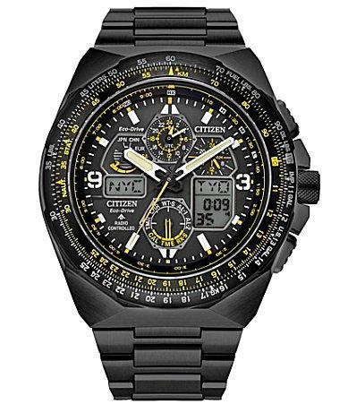 Citizen Mens Promaster Skyhawk A-T Chronograph Black Stainless Steel Bracelet Watch Product Image