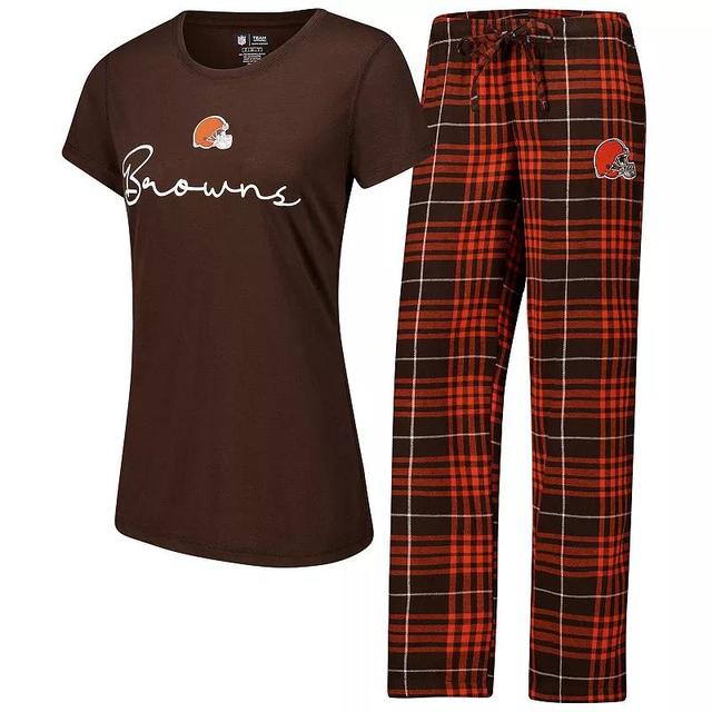 Womens Concepts Sport Cleveland Browns Vector T-Shirt & Flannel Pants Sleep Set Product Image