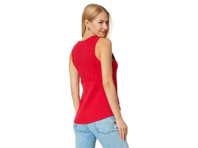 bobi Los Angeles Inset V-Neck Tank (Chili) Women's Clothing Product Image