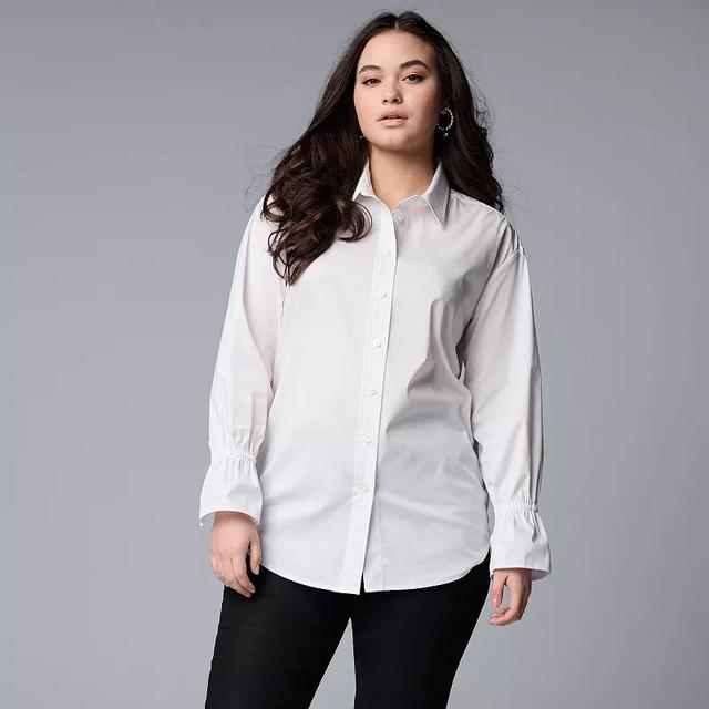 Petite Simply Vera Vera Wang Tie Cuff Shirt, Womens Product Image