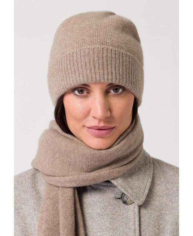 Style Republic 100% Pure Cashmere Womens Ribbed Cuff Beanie Product Image