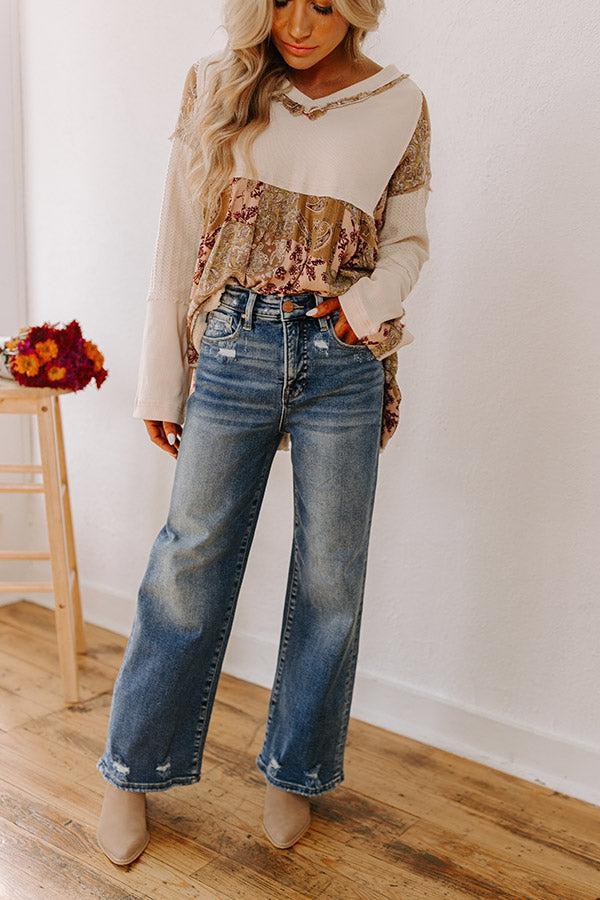 RISEN Paisley High Waist Wide Leg Jean Product Image