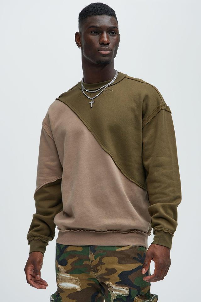 New York Embossed Crewneck Sweatshirt - Tan Product Image