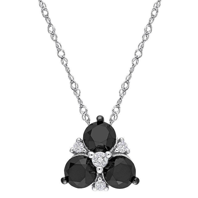 Stella Grace 10k White Gold 1 1/2 Carat T.W. Black & White Diamond Necklace, Womens Product Image