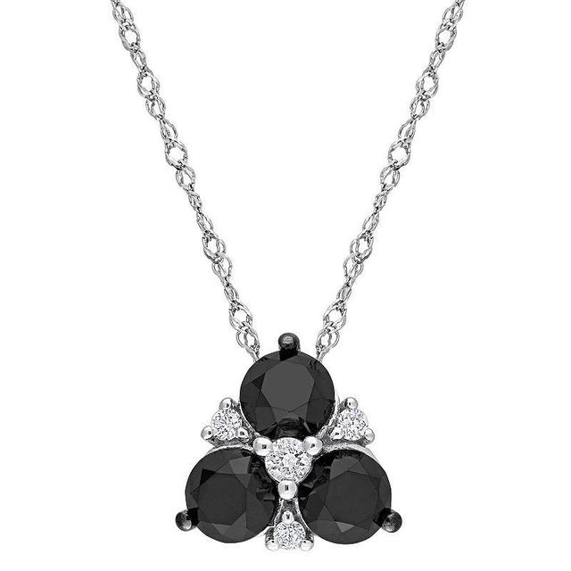 Stella Grace 10k White Gold 1 1/2 Carat T.W. Black & White Diamond Necklace, Womens Product Image