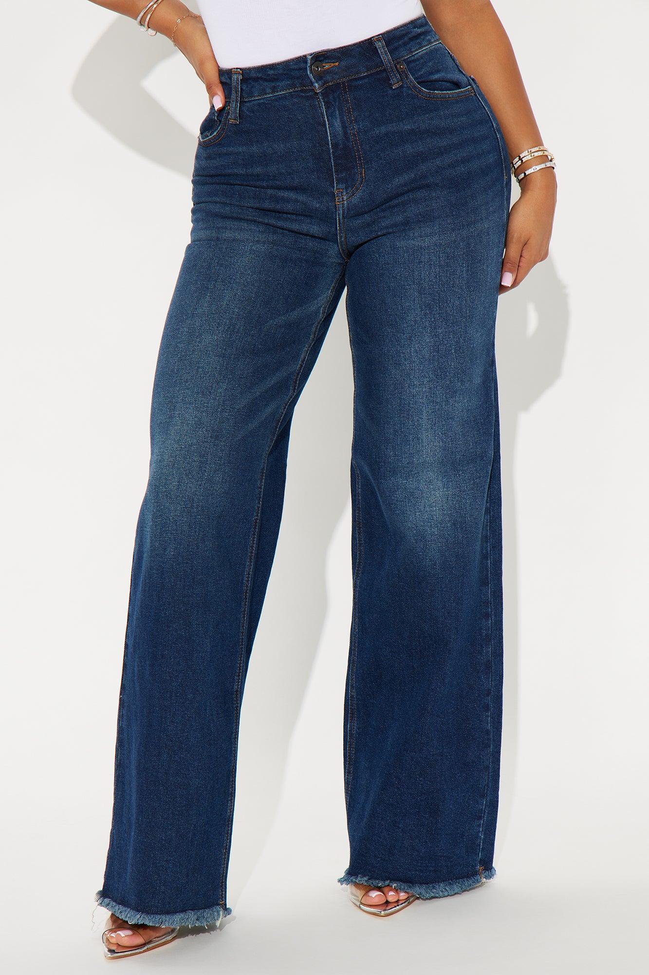 Not Playing Fair Wide Leg Jeans - Dark Wash Product Image