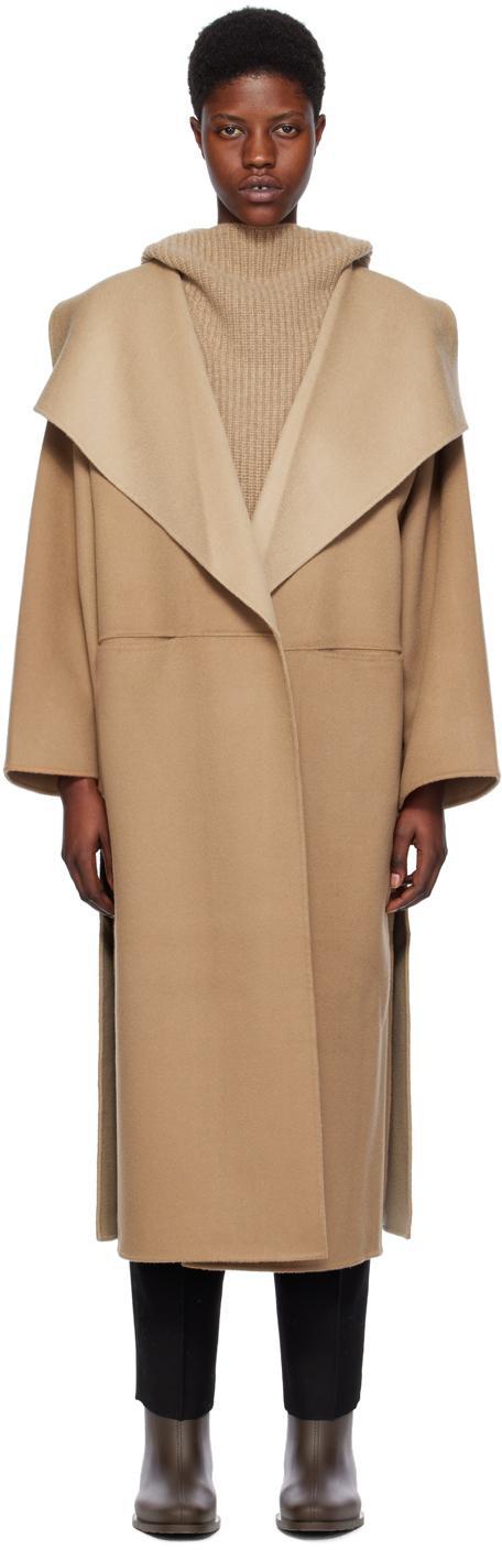 TOTÊME Tan Two-tone Coat In Beige Product Image