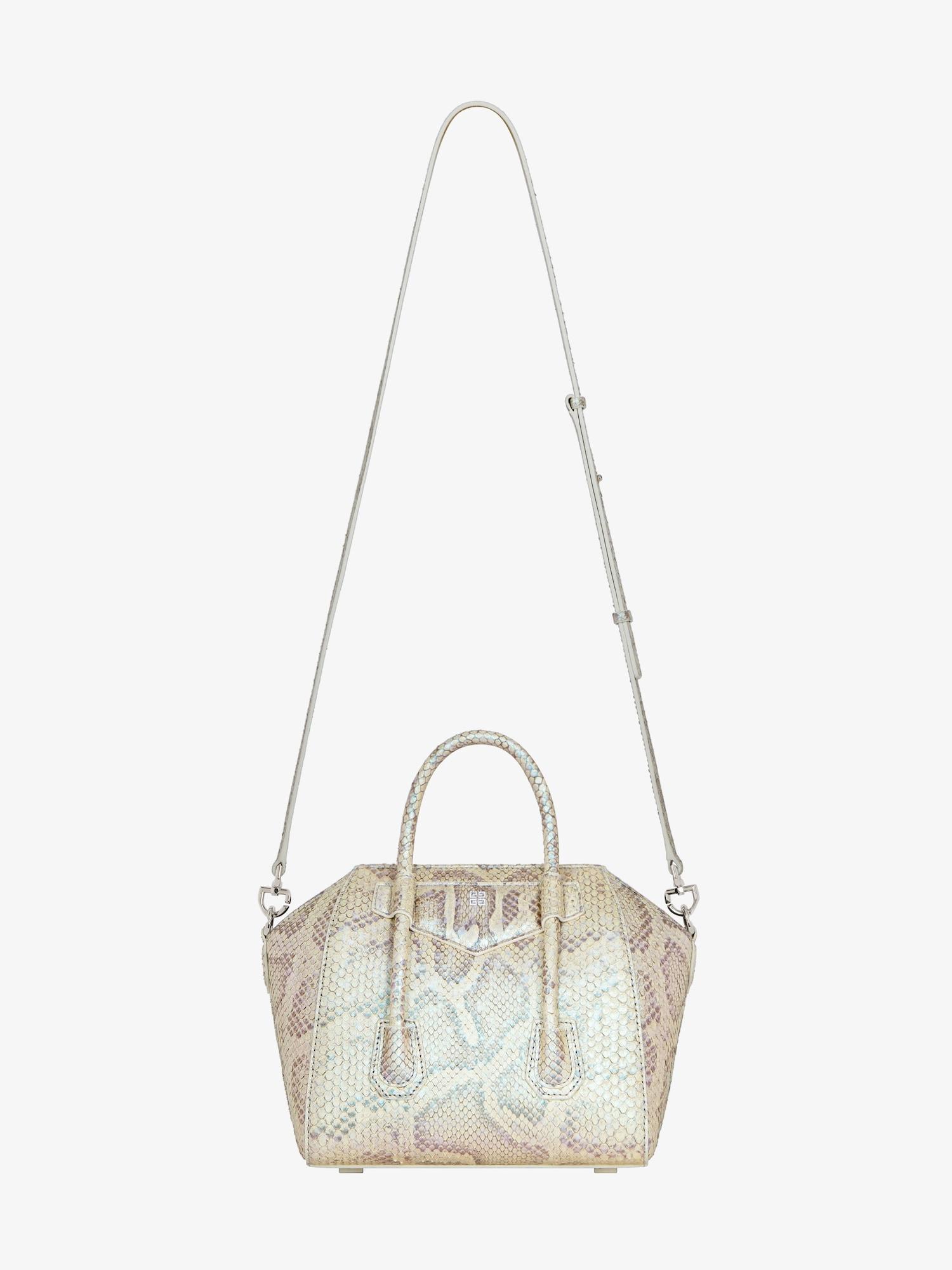 Mini Antigona Lock bag in python with pearl effect Product Image