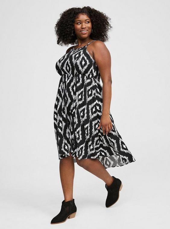 Mini Challis Halter Neck Hi-Low Dress Product Image