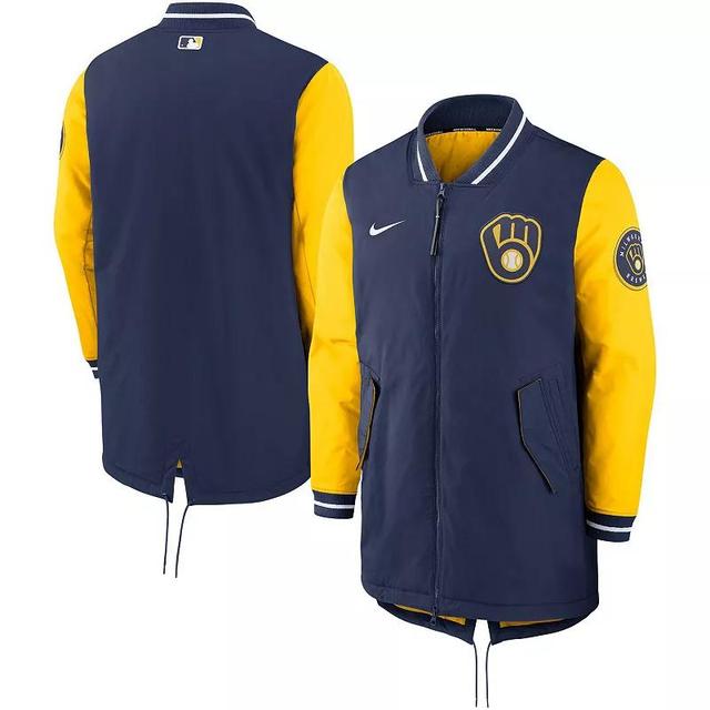 Mens Nike Milwaukee Brewers Dugout Performance Full-Zip Jacket Blue Product Image