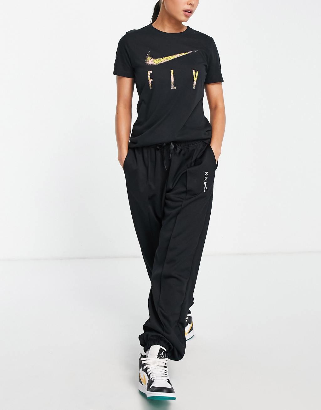 Nike Basketball Dri-FIT Swoosh Fly logo t-shirt in black Product Image