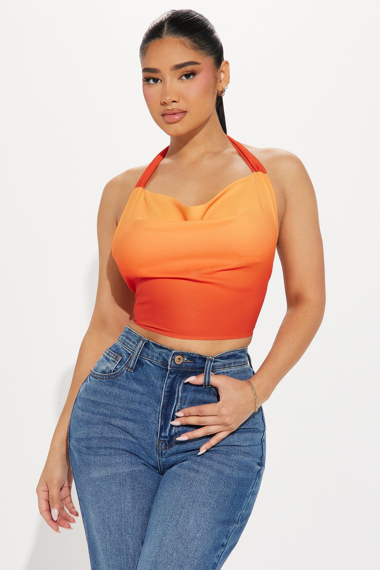 Summer Sunsets Halter Top - Red/combo Product Image