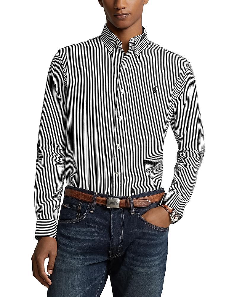 Polo Ralph Lauren Slim Fit Striped Stretch Poplin Long Sleeve Woven Shirt Product Image