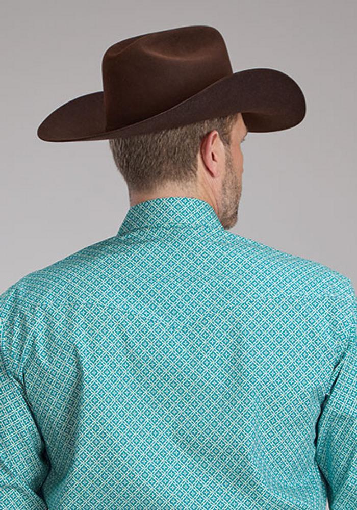 Roper® Men's L/S Turquoise Print Snap Shirt Product Image